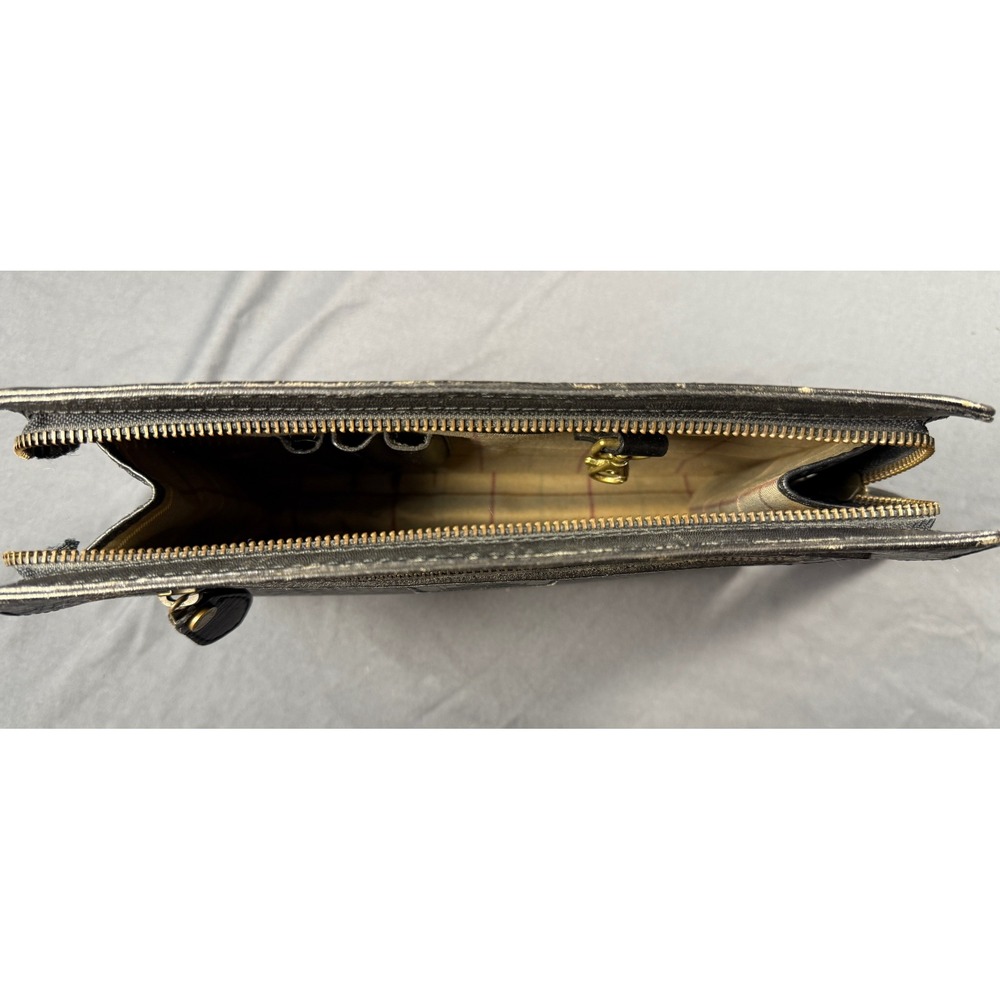 Burberrys Black Leather Clutch Bag Wristlet Pouch Zippered Front Pocket Vintage - Picture 6 of 12